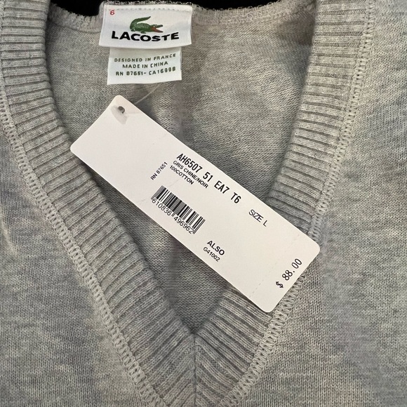 NWT Lacoste Men’s V-neck Vest - Picture 2 of 3